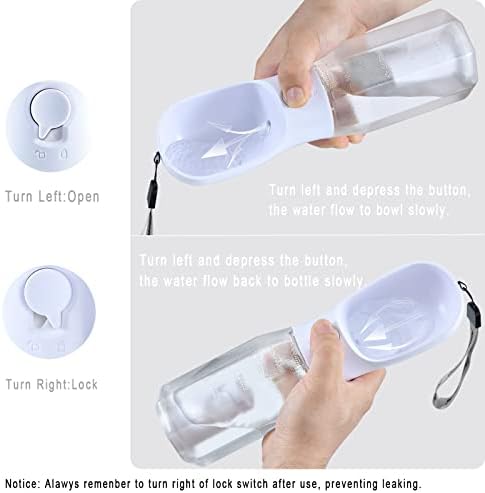 Cibaabo Dog Water Bottle with Food Container & Poop Bag Holder & Filter - Image 4