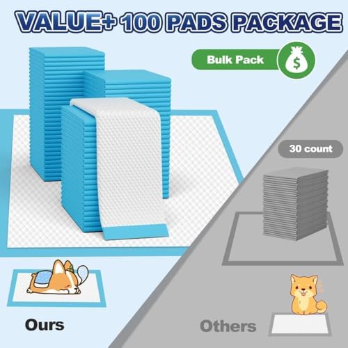 Puppy Pads XL 100 Count, Dog Pee Pads Extra Large, 34"x28" Pee Pads for Dogs, X-Large Disposable Dog Training Pads Super Absorbent&Leak-Proof, Crate Potty Piddle Pads for Doggy, Pet Supplies - Image 2