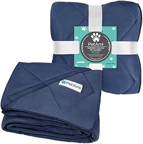 PetAmi Cooling Dog Blanket Lightweight Soft for Large Pet Cat 60x80, Navy - Image 6