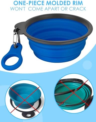 Aonkey 2 Pack 15oz/1.8 Cup Collapsible Dog Bowls with Bottle Carrier - Image 4