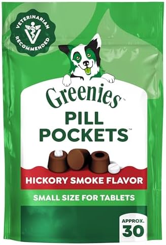 Greenies Pill Pockets Small Size Dog Treats, Hickory Smoke Flavor, 3.2 oz by GREENIES