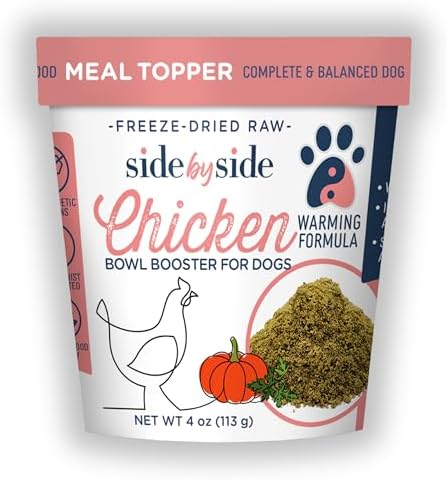Side by Side Chicken Bowl Booster - Warming Freeze-Dried Dog Food Topper for All Breeds - Made with Nutrients & Whole Raw Foods Toppers for Dogs - No Artificial Additives or Fillers (4 oz, 2-Pack) by SideBySidePet