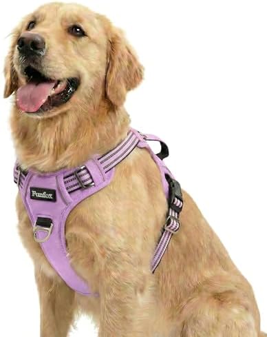 Funfox Dog Harness for Large Dogs, No Pull Pet Vest with Front Clip by MyFUNFOX