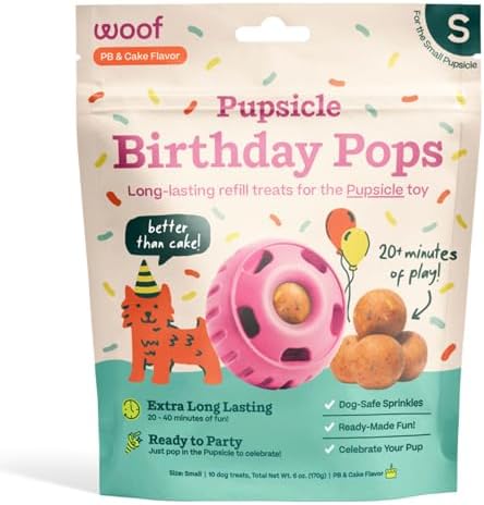 WOOF Pupsicle Birthday Refill Pops Dog Treats, Small by Woof