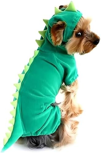 Hotumn Dinosaur Dog Halloween Costume Pet Dino Hoodie for Medium Dogs (X-Large, Green) - Image 4