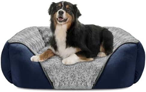 INVENHO X-Large Dog Bed Rectangle Washable Orthopedic Soft Calming Sleeping Durable Pet Cuddler with Anti-Slip Bottom by INVENHO