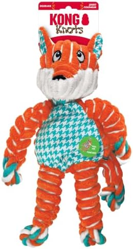 KONG Floppy Knots Rope and Plush Dog Toy, Fox, Medium/Large - Image 3