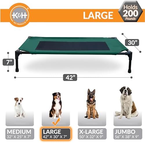 K&H Outdoor Elevated Dog Bed for Medium & Large Pets, Green, Large 42x30in - Image 3