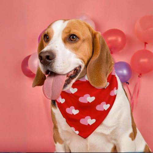 Valentines Dog Bandanas,Love Pet Scarf for Boys and Girls,Heart Bandana for Weddings,Parties,and Holidays,Dog Outfit Gifts for Medium to Large Dogs (Red, 2PCS) - Image 6