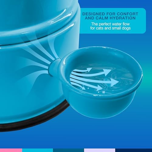 Pet Water Dispenser for Dogs and Cats, 47.3 oz – Gravity-Fed Aluminum Water Bowl, Prevents Wet Fur, Provides Continuous Fresh Water, Electrostatic Coated Finish, Vida Mansa (Light Blue) - Image 4