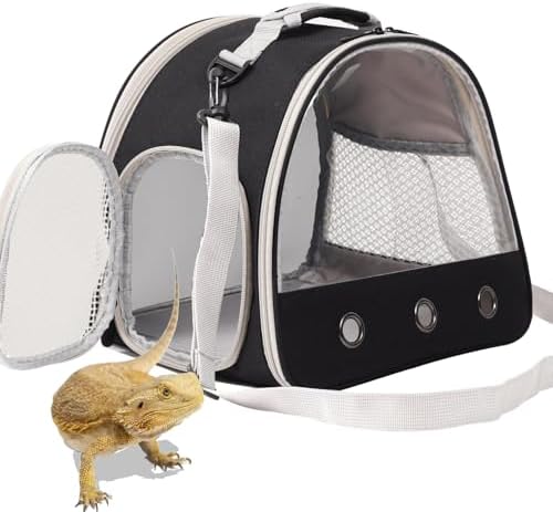 Bearded Dragon Travel Carrier,Lizards Carrier, Small Animal Travel Carrier for Sugar Glider Hedgehog Rat Parrot Bird Guinea Pig, Portable Guinea Pig Travel Bag for 2 by WEVONIGU