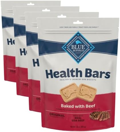 Blue Buffalo Health Bars Beef Dog Biscuits, 16 oz (Pack of 4) by BlueBuffaloCompanyLtd