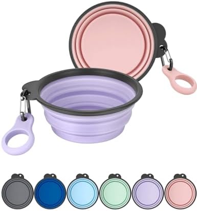 AONKEY 2 Pack Collapsible Dog Bowls with Bottle Carrier(Small 15oz) by AONKEY