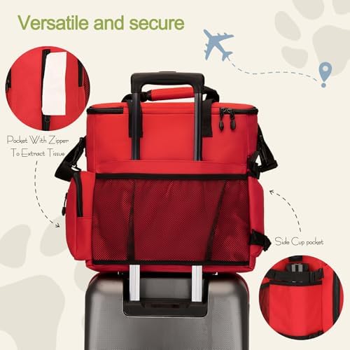 LARIPOP Dog Travel Bag Airline Friendly for Small Medium Large Dogs, Pet Travel Organizer with Collapsible Bowls Food Containers Mat, Waterproof Portable Tote for Dog Outdoor Travel - Image 5