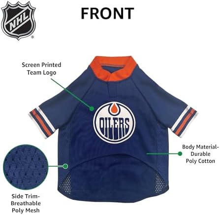 Pets First NHL Hockey Edmonton Oilers Mesh Jersey for Dogs & Cats, Size X-Small, Licensed Dog Jersey with Your Favorite Hockey Team - Image 6