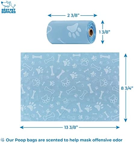 Best Pet Supplies Dog Poop Bag Holder Leash Attachment with Reusable Dispenser for Travel, Walking, Park, and Outdoor Use, Durable with Clip-On - Baby Blue, Pack of 2, Plastic Dispenser w/30 Bags - Image 4