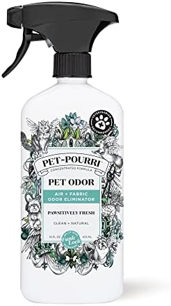 Pet-Pourri Air+Fabric Pet Odor Deodorizer Spray, Pawsitively Fresh 16 Fl Oz by %7EPourri