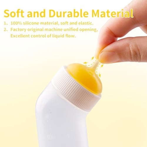 Pet Nursing Bottle for Newborn Animals,Kitten Bottle Feeding Kit Silicone Nipple for Kittens Puppys Rabbits Squirrel (Yellow, Small) - Image 5