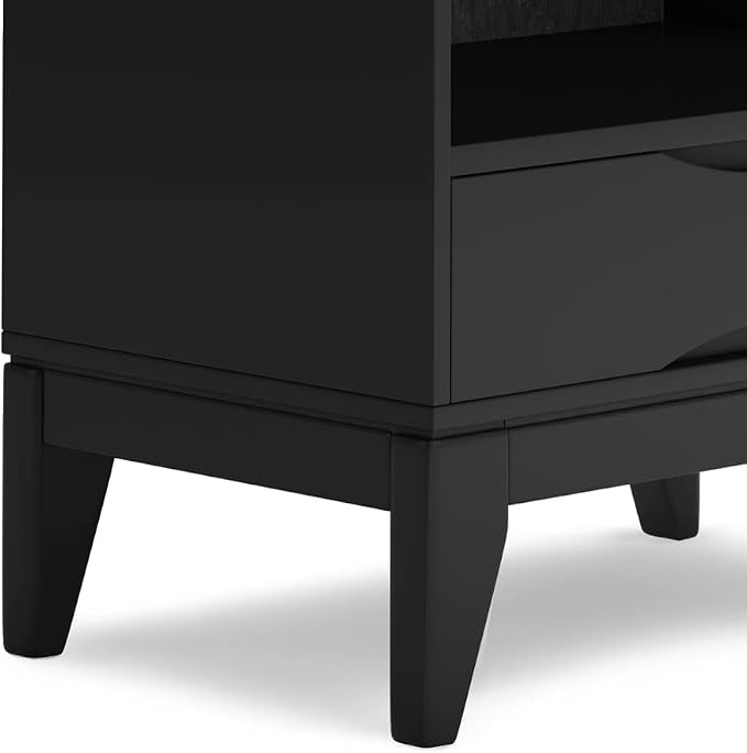 SIMPLIHOME Harper Desk and Bookcase Bundle - 60 inch Wide Solid Wood Mid Century Modern Desk with Drawers and 24 inch Wide 4-Shelf Bookcase in Black, Home Office Furniture (Set of 2) - Image 10