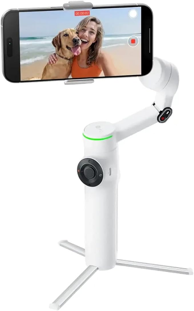 Insta360 Flow 2 Pro 3-Axis AI-Powered Smartphone Gimbal Stabilizer Tracker Bundle, Summit White by Unknown