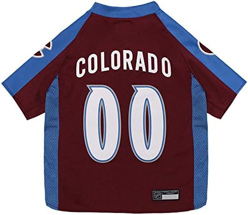 NHL Colorado Avalanche Jersey for Dogs & Cats, Medium. - Let Your Pet Be A Real NHL Fan! by PETSFIRST