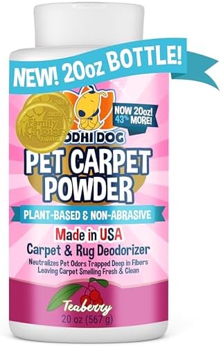 Bodhi Dog Natural Carpet Deodorizer Powder - Dry Pet Smell Eliminator & Urine Odor Remover - Loosens Fur & Dirt - Plant-Based Room Freshener for Vacuuming Home with Pets - Teaberry (Pack of 1) by BodhiDog