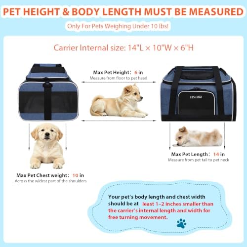 Petskd Top and Side Expandable Small Pet Carrier Airline Approved, Blue - Image 3