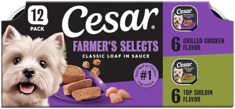 Cesar Classic Loaf Wet Dog Food, Farmer's Selects, 3.5 oz, 12 Count, 2-Pack by Cesar