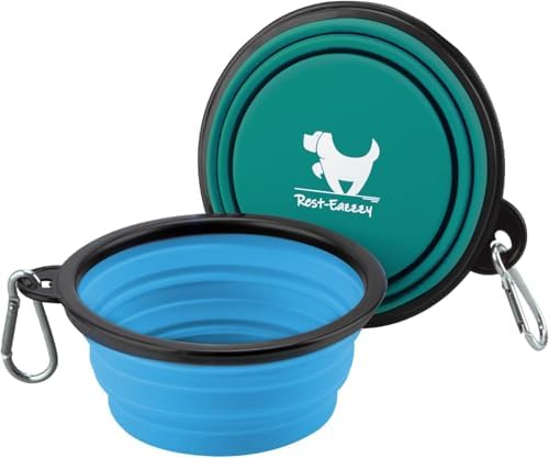 Rest-Eazzzy Collapsible Dog Bowls, 2 Pack Sturdy Portable Dog Water Bowls by Rest-Eazzzy