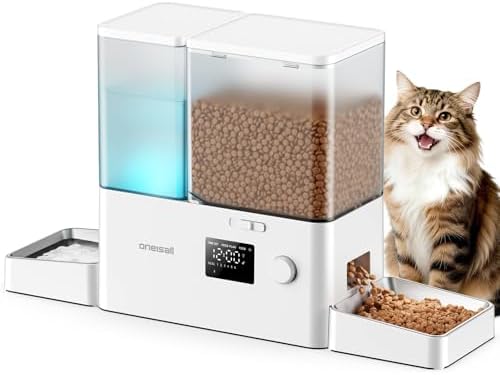 oneisall Automatic Cat Feeder and Water Dispenser, 36Cups/8.5L by oneisall