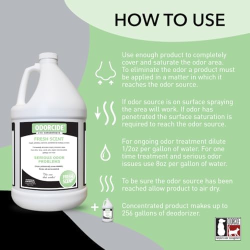 Odorcide Fresh Scent Odor Eliminator Concentrate – Odor Eliminator for Strong Odor on Carpet, Hardwood, & More – Smoke, Sweat, & Pet Odor Eliminator for Home w/Non-Enzymatic Formula, 1 Gallon - Image 3