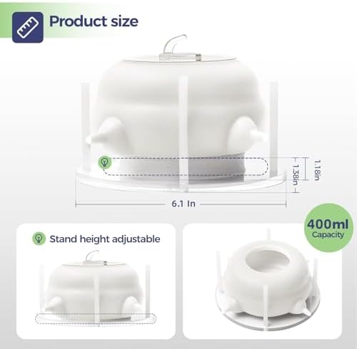 400ml Silicone Multi-Pet Milk Feeder, with 5 Nipples(White) - Image 2