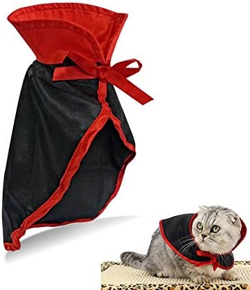 Pet Halloween Cloak Cosplay Vampire Cloak for Cats and Small Dogs, Pet Halloween Costume Clothes Suit by QIYADIN