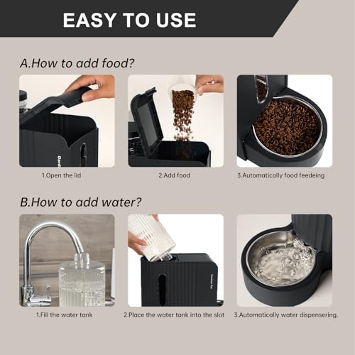 Gravity Automatic Cat Feeder, Water & Food Dispenser Set, Stainless Bowls - Image 6