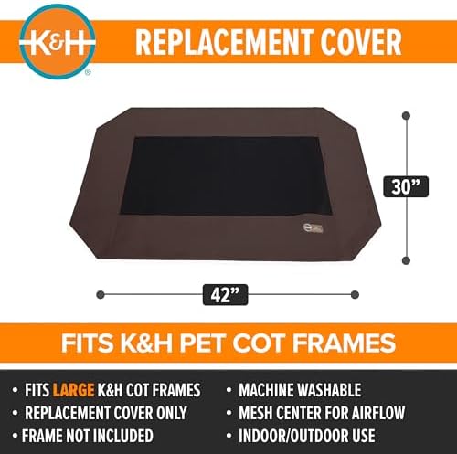 K&H Outdoor Elevated Dog Bed Pet Cot Replacement Cover, Large 42x30in - Image 2