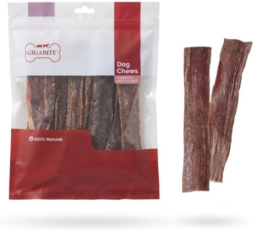 GigaBite Beef Esophagus Dog Treats Strips - 8.5 - 10 Inch , 18 Pack by BestPetSuppliesLLC
