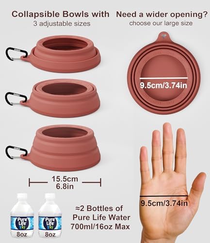 OHMO Spill Proof Collapsible Dog Bowl, 24oz Portable Dog Water Bowl - Image 6