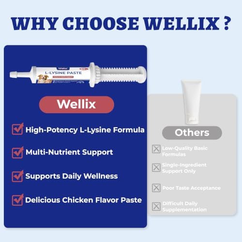 Wellix L-Lysine Paste for Cats & Dogs with Taurine & Vitamins 2oz - Image 2