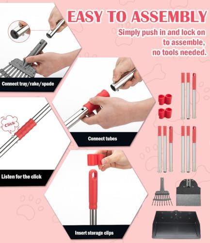 FUSBUNTY Dog Pooper Scooper Set, Heavy Duty Stainless Steel Rake & Spade - Image 7
