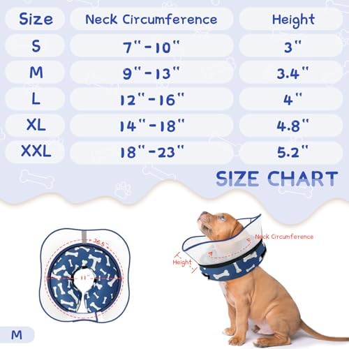 Supet Raised Inflatable Dog Cone Collar to Stop Licking, Soft Dog Cone Alternative After Surgery, Pet Neck Donut Collar for Small Medium Large Dogs - Image 6