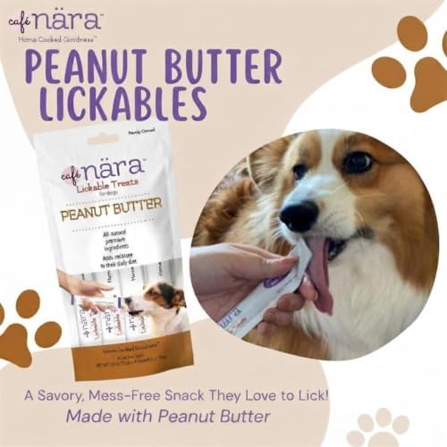 Café Nara Lickable Dog Treats, Peanut Butter, 0.5 oz Tubes, 25 Count - Image 4