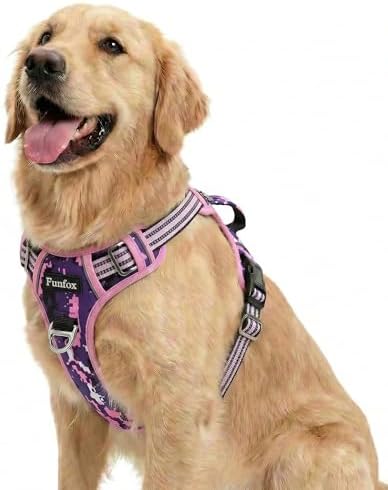 Funfox Dog Harness for Large Dogs, No Pull Pet Vest with Front Clip by MyFUNFOX