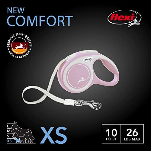 FLEXI® Comfort XS Tape Retractable Dog Leash, 3-Finger Grip, 10 ft - Pink - Image 2