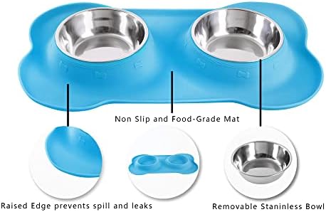 Hubulk Pet Dog Bowls 2 Stainless Steel Dog Bowl with No Spill Non-Skid Silicone Mat + Pet Food Scoop Water and Food Feeder Bowls for Feeding Small Medium Large Dogs Cats Puppies (X- Large, Turquoise) - Image 3