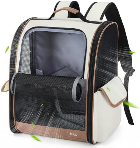 Lekereise Cat Backpack Carriers, Dog Carrier Backpacks with Breathable Mesh for Small Medium Large Cats Dogs Puppy Up to 25 Lbs, Pet Foldable Carrying Backpack Ventilated for Travel Hiking Collapsible by Lekereise