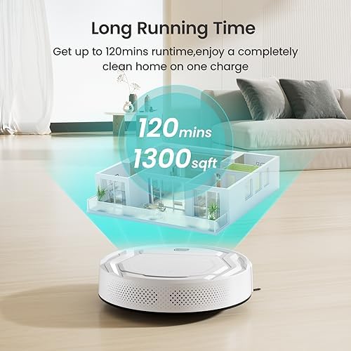 Lefant Robot Vacuum Cleaner, Strong Suction, 120 Mins Runtime, Slim, Low Noise, Automatic Self-Charging, Wi-Fi/App/Alexa Control, Ideal for Pet Hair Hard Floor and Daily Cleaning, M210 - Image 6
