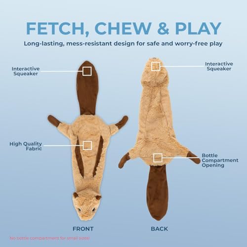 Best Pet Supplies 2-in-1 Stuffless Squeaky Dog Toy - Monkey&Squirrel, Small - Image 3