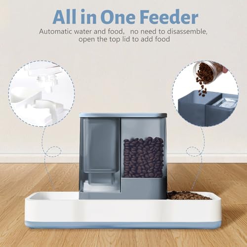 Yummy Sam Automatic Small Pet Feeder and Water Dispenser, Blue - Image 3