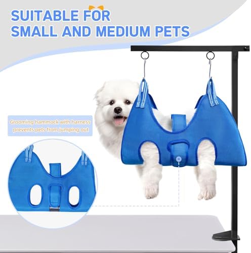 Foldable Dog Grooming Arm for Table with Hammock Pet Grooming Scissors set - Image 5