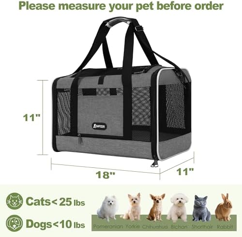 GAPZER Cat Carrier 18x11x11 Top Load, Soft-Sided Pet Travel Bag Over 15 lbs - Image 2